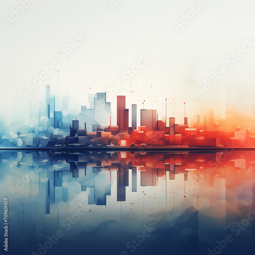 illustration of a colourful background city skyline