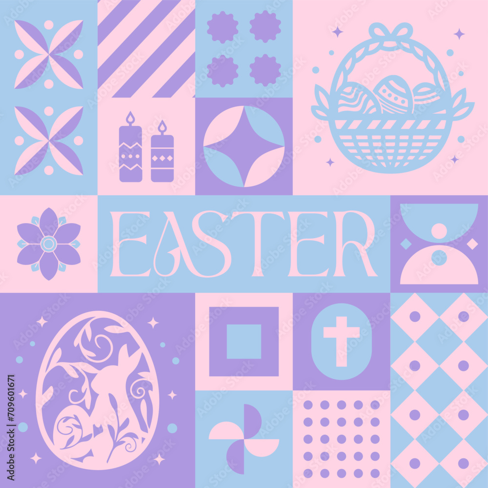 Christ Easter seamless pattern in scandinavian style postcard with Retro clean concept design Christ Easter seamless pattern in scandinavian style postcard with Retro clean concept design