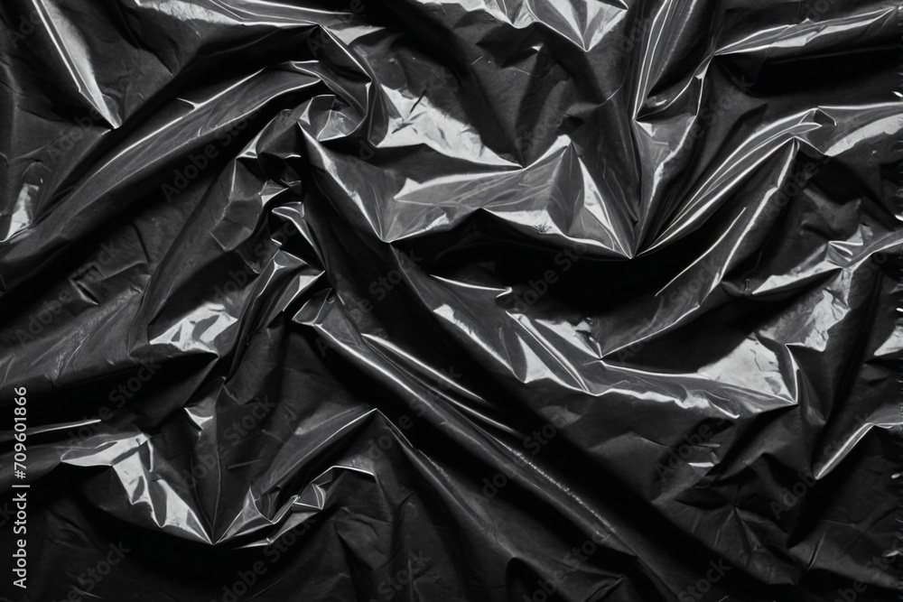 Wrinkled black plastic wrap texture Wrinkled black plastic wrap texture