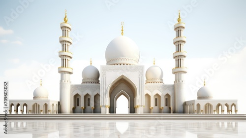white mosque Islamic background 