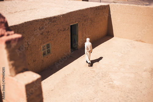 House made of abode material at Merzouga, Morocco