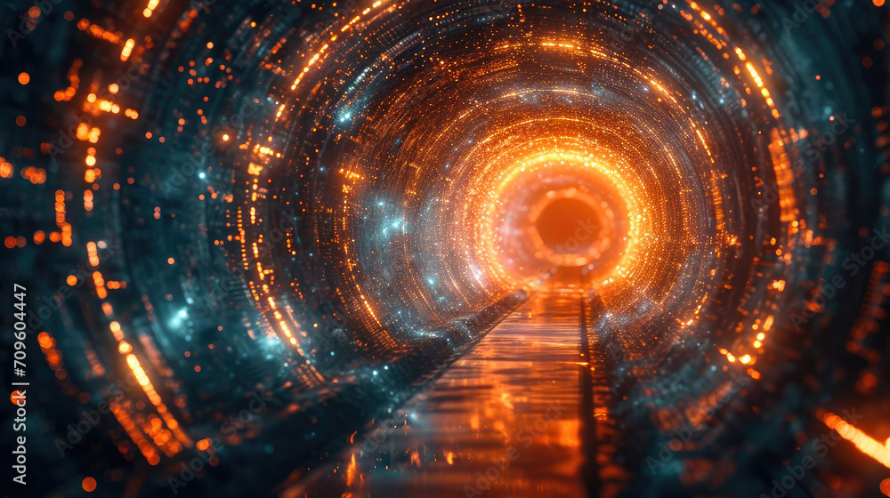 Fototapeta premium businessman in the data tunnel