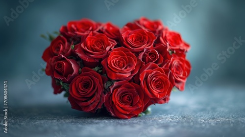 bouquet of roses with drops. Valentine s day banner. 