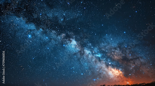 A breathtaking view of the night sky showcasing a myriad of stars scattered across the heavens.