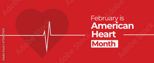 American Heart Month. Observed in February. Elegant vector banner.