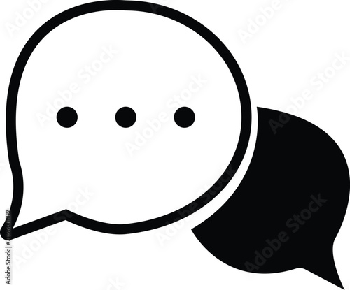 Chat icon symbol vector, Simple flat minimalist incoming new chat box messages app vector icon, Speech bubble, Dialogue balloon sticker silhouette. Trendy message symbol. Pixel perfect. comment icon.