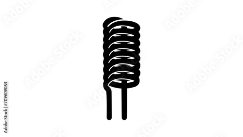 Copper heating coil,  black isolates silhouette