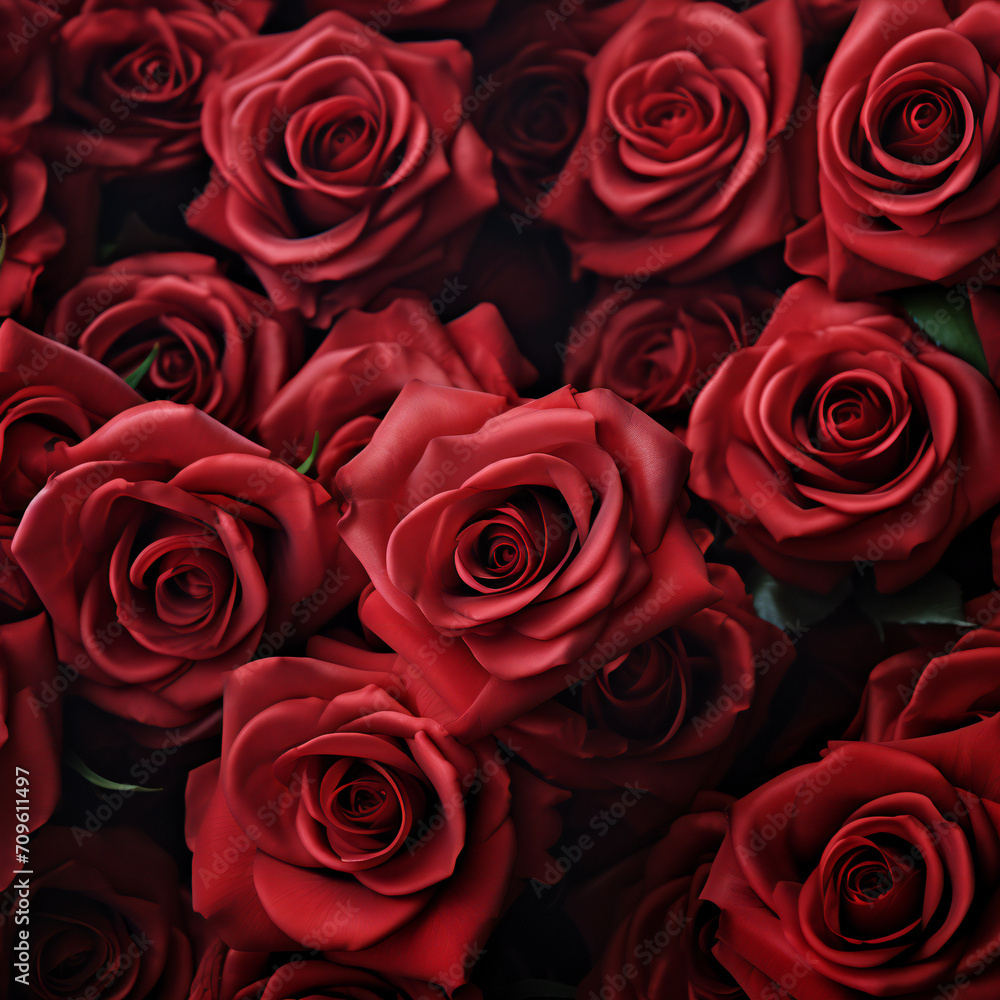 Natural red roses background. Color of the holiday. Gift to a woman. Deep red color Generative AI
Natural red roses background. Color of the holiday. Gift to a woman. Deep red color Generative AI