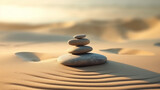 Stones on the sand in Zen style
