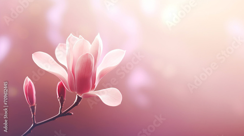 Magnolia on a magical bokeh background