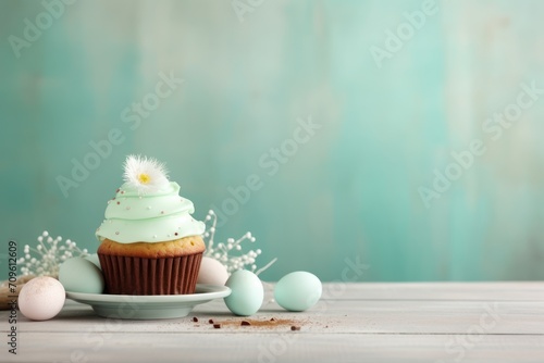  a cupcake sitting on top of a white plate next to a cupcake covered in frosting and sprinkles.