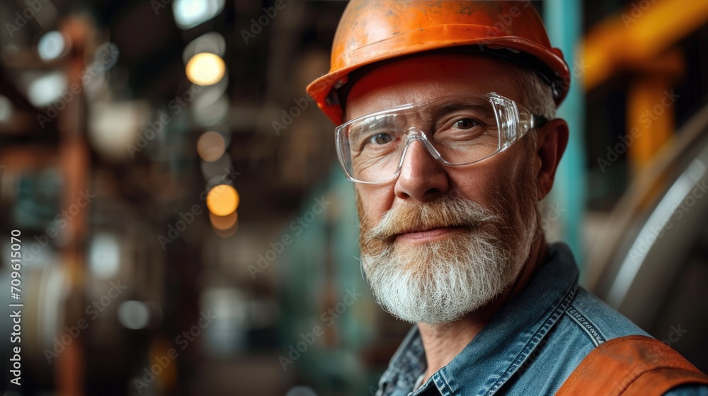 Happy caucasian white male factory worker Happy caucasian white male factory worker