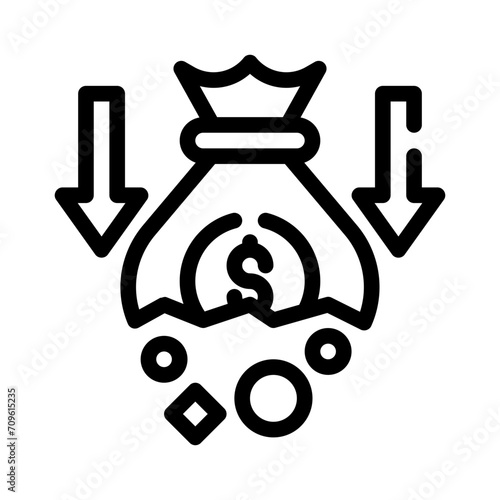 money loss line icon