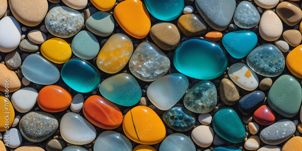 colorful shiny stone pebbles banner background texture colorful shiny stone pebbles banner background texture