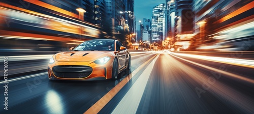 Energetic racing bokeh with luminous car parts and symbols for a captivating background.
