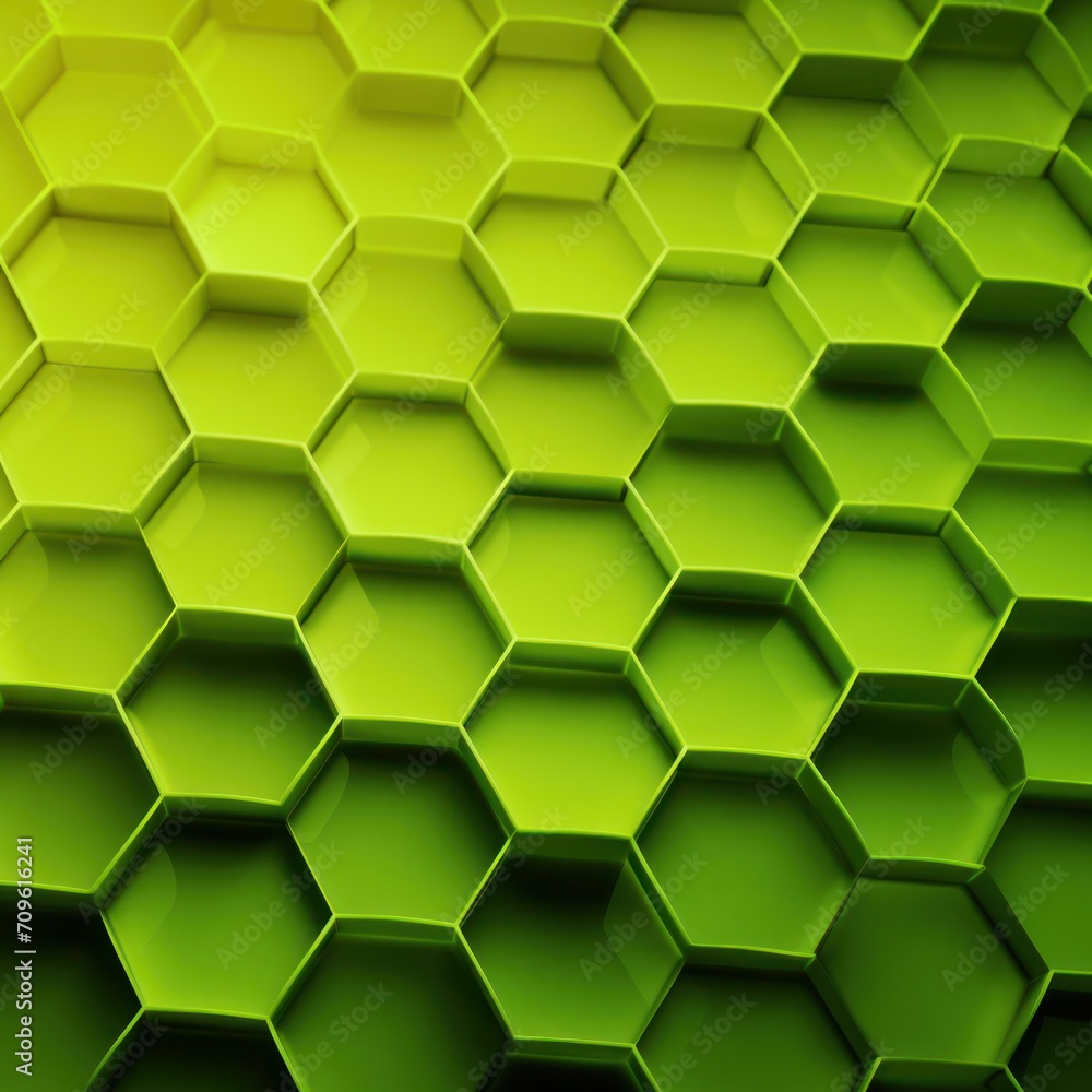 a close up view of a green hexagonal structure with hexagons on the side of it. a close up view of a green hexagonal structure with hexagons on the side of it.
