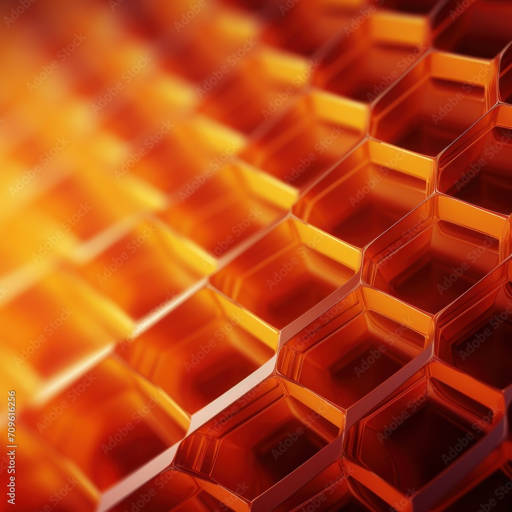 a close up of a bunch of orange hexagonals on a black and orange background with a blurry effect. a close up of a bunch of orange hexagonals on a black and orange background with a blurry effect.