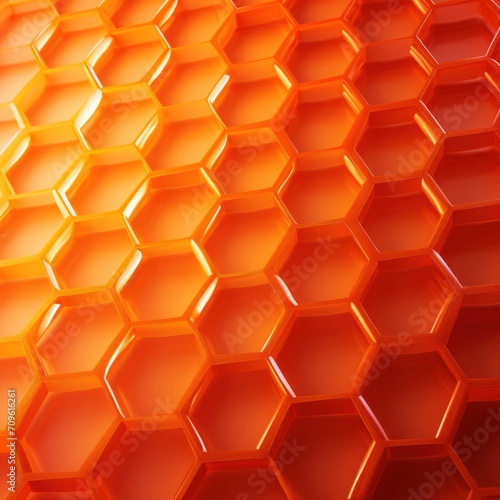  a close up view of a hexagonal pattern of orange and yellow hexagons on a white background.
