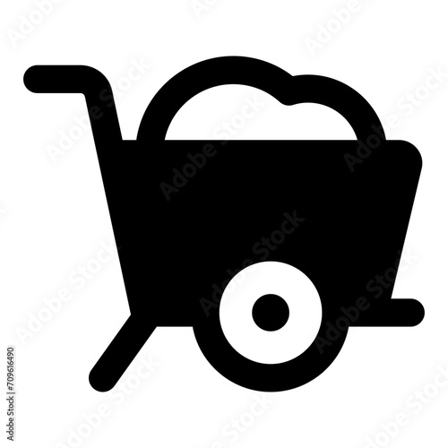 wheel barrow icon vector illustration asset element