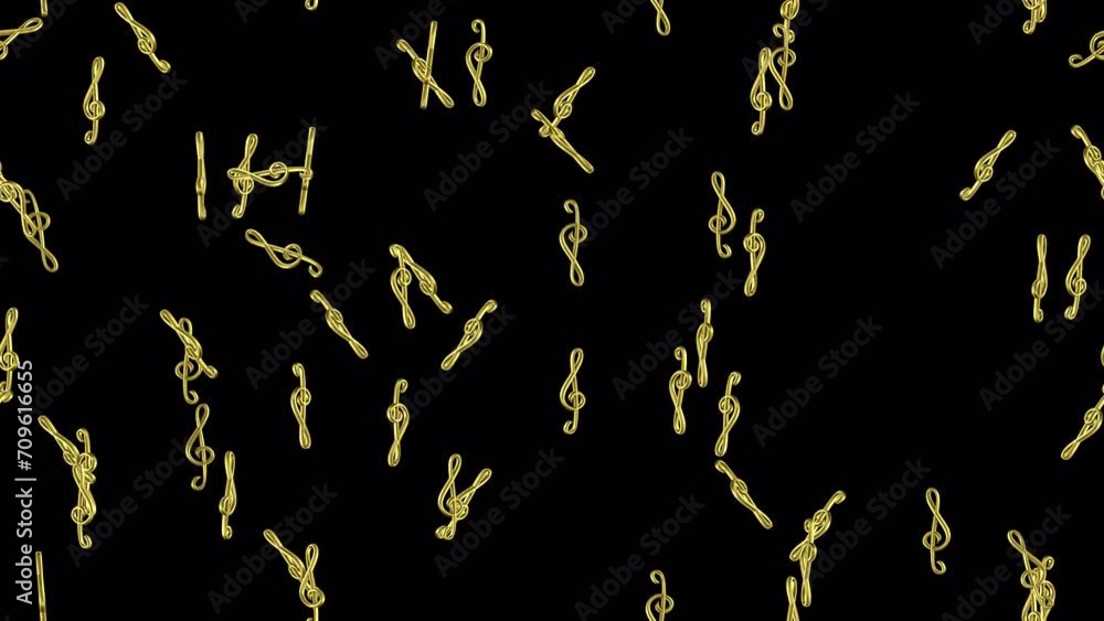 Clef Music Loop Tile Swirl with alpha. This 3d animation of Music with ...