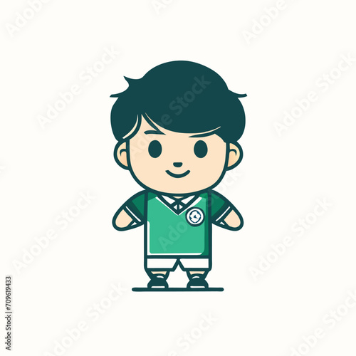 Boy kid with football uniforms 