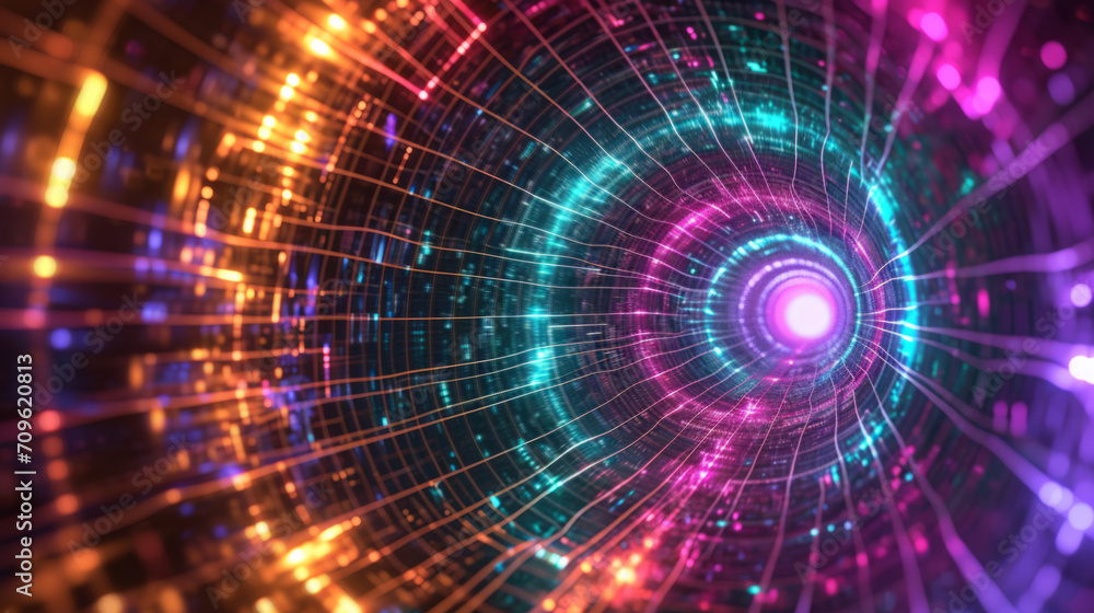 Abstract, digital and background waves. Wallpaper, futuristic and particles for digital, design and illustrative art with creativity, information technology in mesmerizing style, vibrant colour Abstract, digital and background waves. Wallpaper, futuristic and particles for digital, design and illustrative art with creativity, information technology in mesmerizing style, vibrant colour