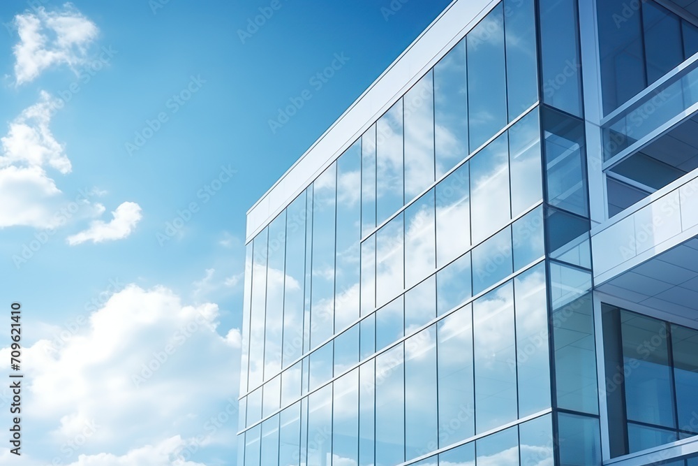 a very tall building with a lot of windows on it's side and a blue sky in the background. a very tall building with a lot of windows on it's side and a blue sky in the background.
