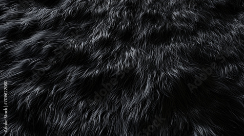 Black wool texture background, dark natural sheep wool, texture of gray fluffy fur, close-up of a long grey wool carpet © © Raymond Orton
