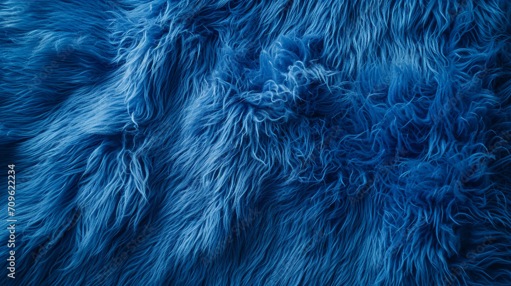 Blue fur for background or texture. Fuzzy blue fur plaid. Shaggy blanket background. Fluffy fake textile fur. Flat lay, top view, copy space Blue fur for background or texture. Fuzzy blue fur plaid. Shaggy blanket background. Fluffy fake textile fur. Flat lay, top view, copy space