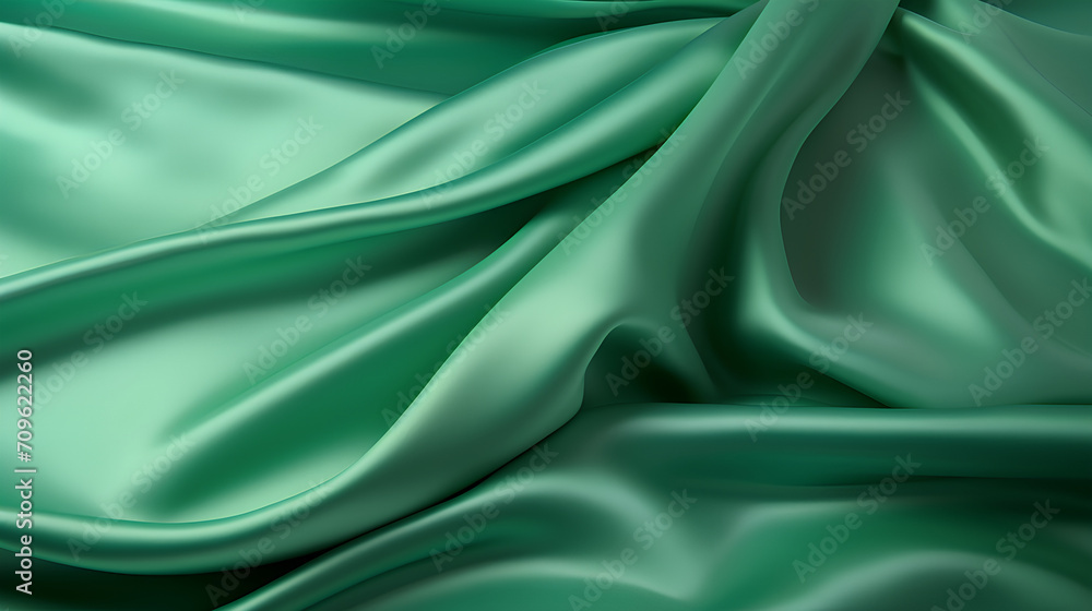 Green fabric colored silk satin background