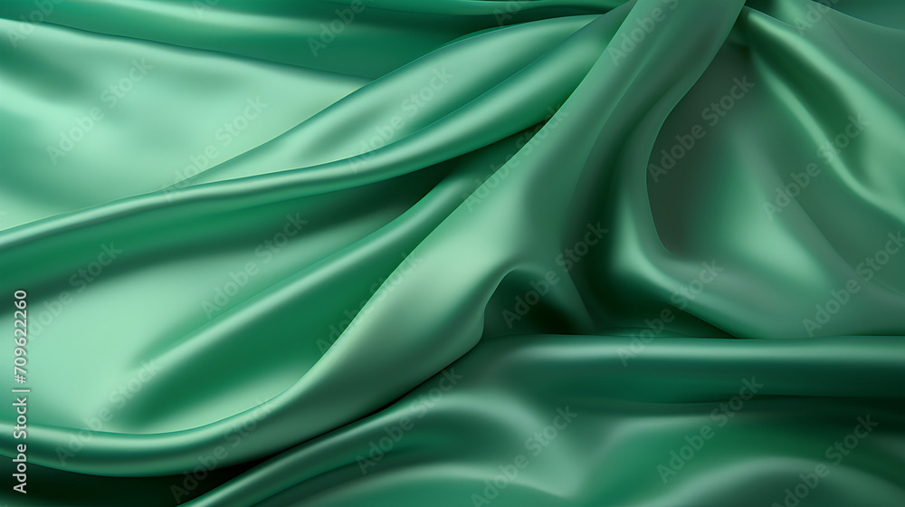 Green fabric colored silk satin background Green fabric colored silk satin background