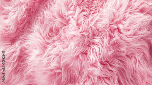 detail of abstract texture background with sweet pink fur, background of artificial fuzzy fur in pink color, beautiful close up of light pink fake fur background for decoration photo