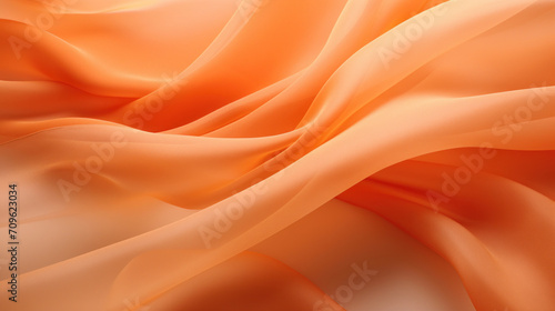 A vibrant, flowing texture of orange satin fabric, embodying warmth and movement with luxurious folds.
