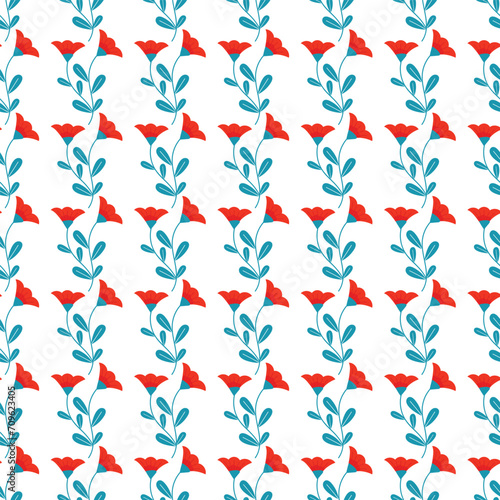 Free vector colorful flat small flowers pattern.