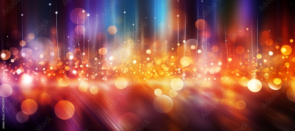 Abstract financial technology symbols on blurred bokeh background with dynamic light streaks Abstract financial technology symbols on blurred bokeh background with dynamic light streaks