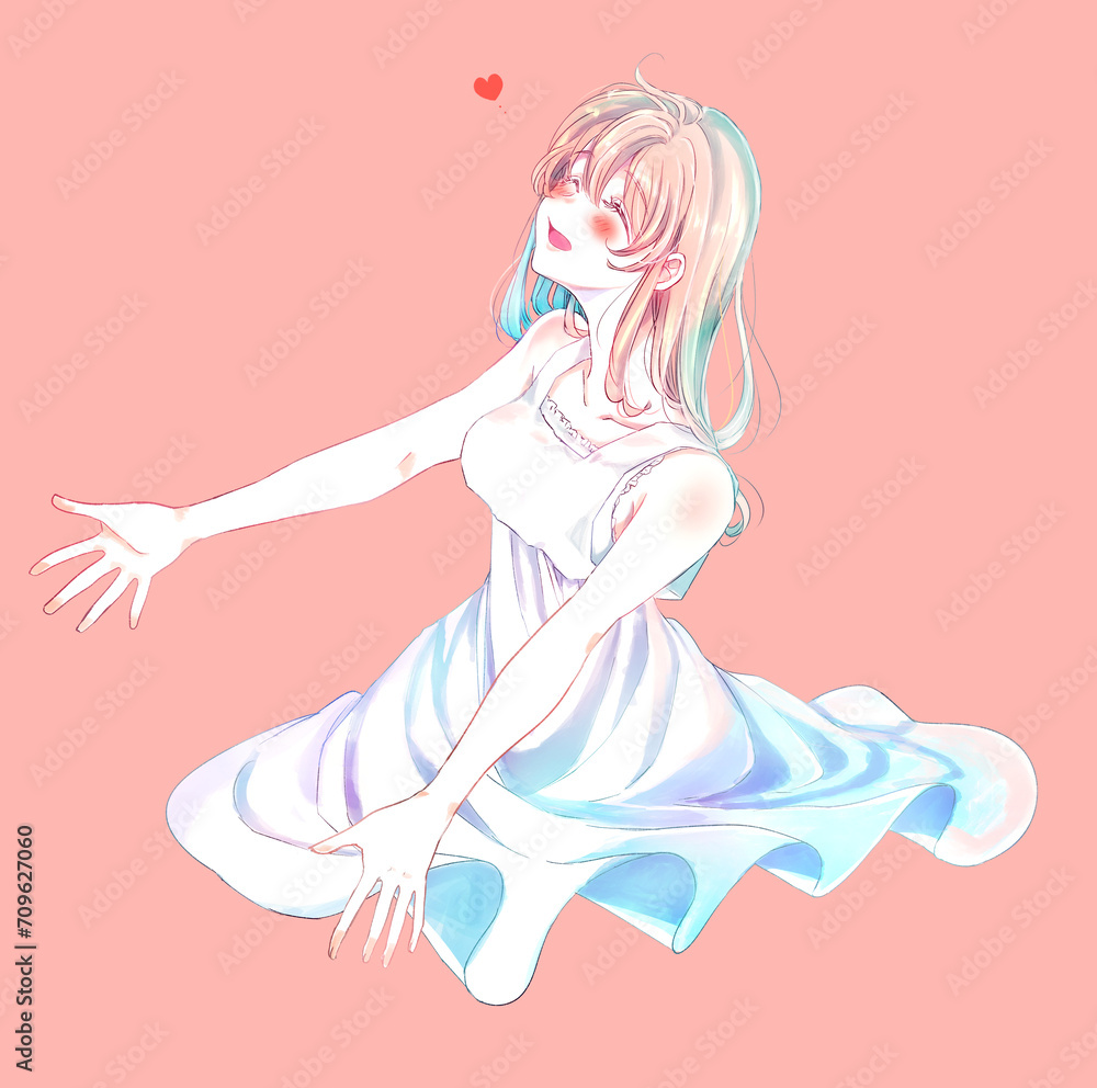 両手を広げる幸せそうな女性 恋愛 両手を広げる幸せそうな女性 恋愛