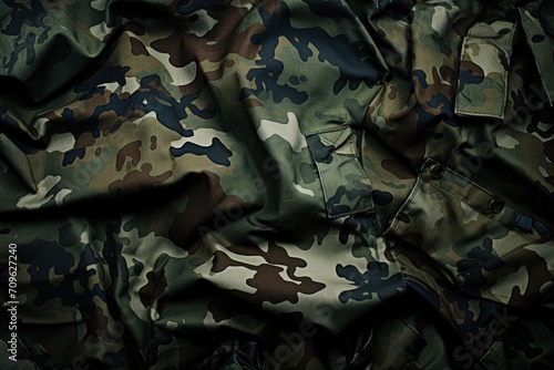 Background military texture design and coloring of camouflage military uniform and equipment. Wallpaper