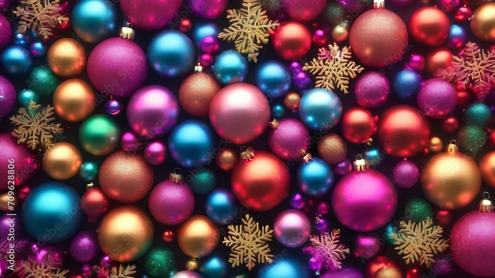 Christmas decoration image full of ornaments and glitters. AI Generated Christmas decoration image full of ornaments and glitters. AI Generated