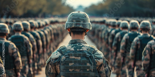 Soldaten in vollständiger Tarnuniform photo