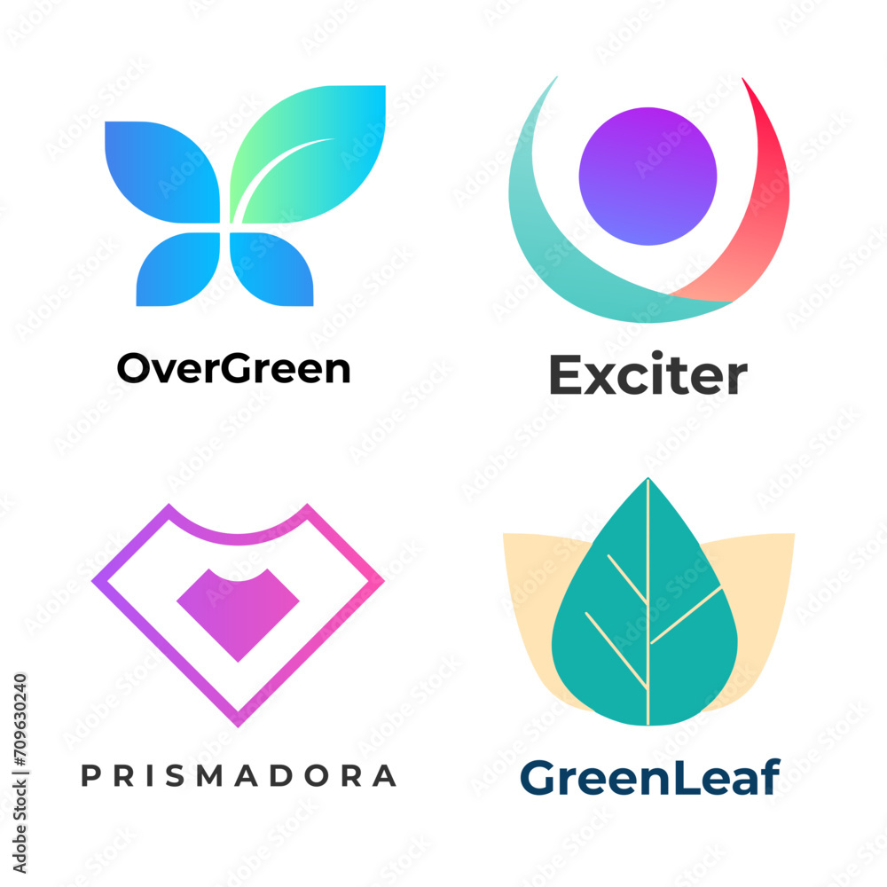 Set of eco logos. Vector design elements for your business or corporate identity. Logo packs.