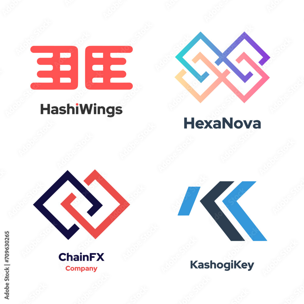Fototapeta premium Company logo icon element template set modern business corporate symbol. Logo packs.