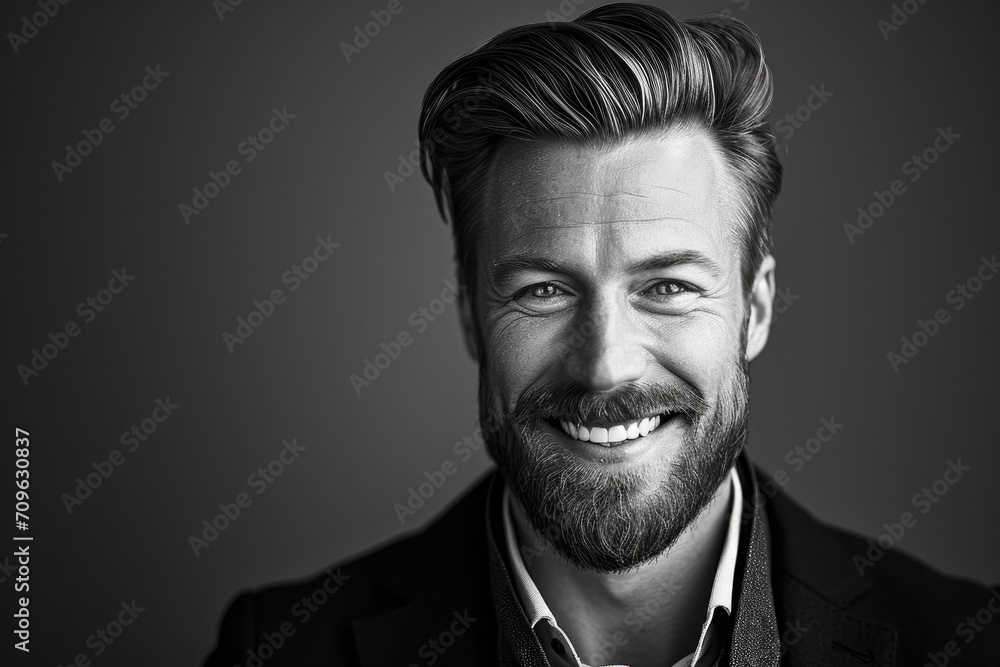 Dental Ad Portrait Stylishly Groomed Scandinavian Man With Confident Smile Dental Ad Portrait Stylishly Groomed Scandinavian Man With Confident Smile