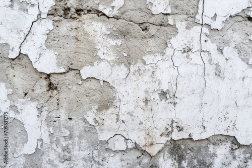 A white wall with peeling paint. Can be used for background or texture purposes