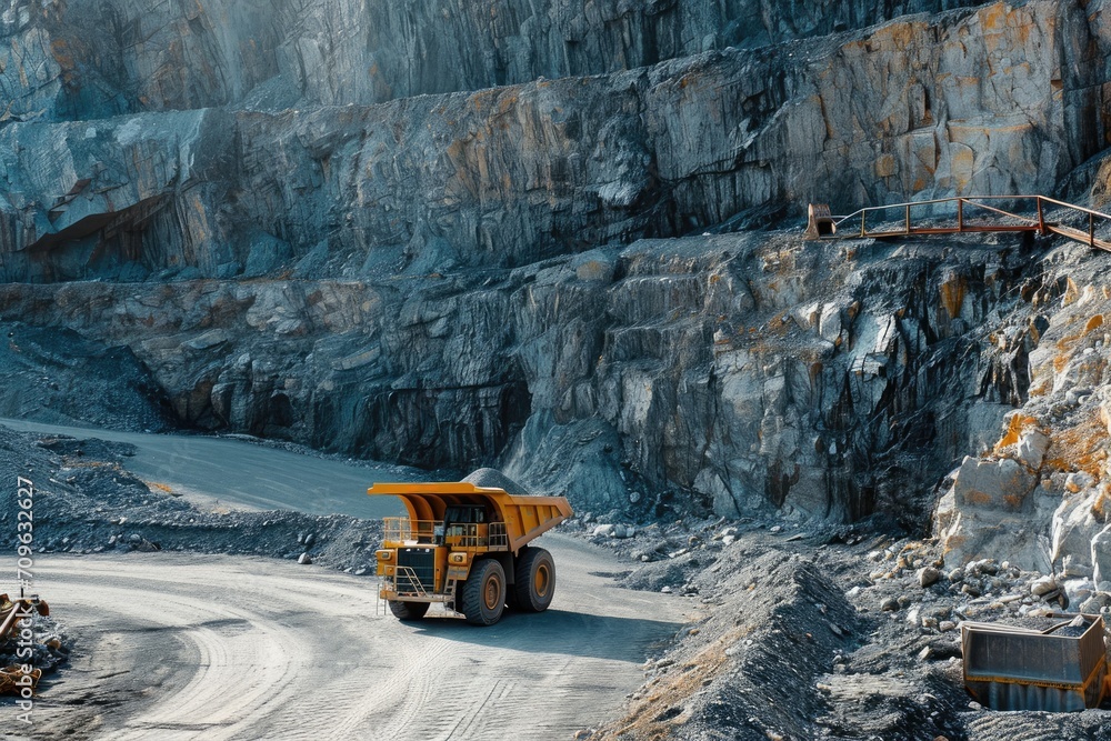 Dump truck in the quarry Dump truck in the quarry
