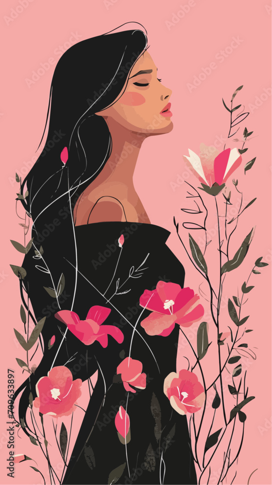 girl with flowers girl with flowers