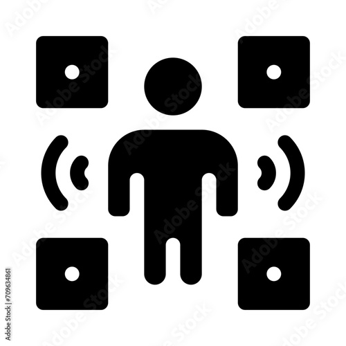 motion sensor glyph icon
