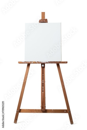 A blank canvas on an easel stand, ready for artistic creation. Ideal for artists, art studios, and creative projects