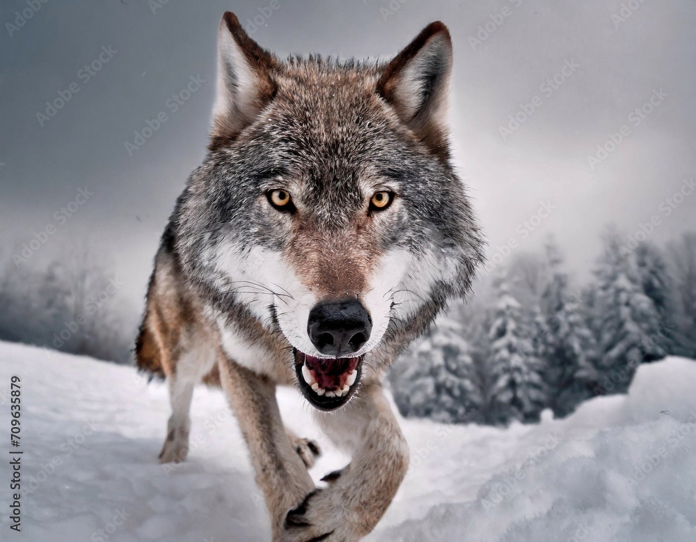 Fototapeta premium Jolie sourire de ce loup