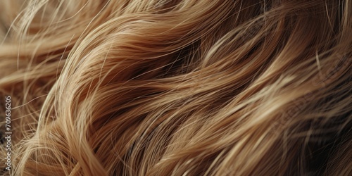 A detailed shot of a woman s hair  showcasing her blonde locks. Perfect for beauty and fashion-related projects