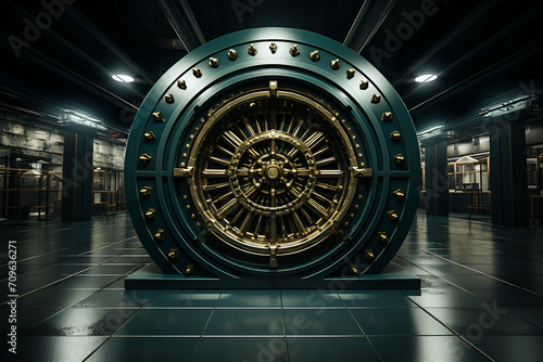solid bank vault door with a secure appearance.